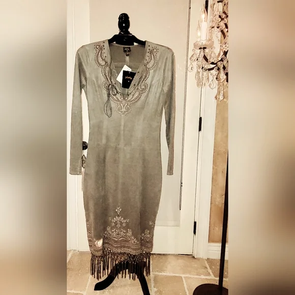 knee length dresses for ladies Fringe Midi Dress main image 0